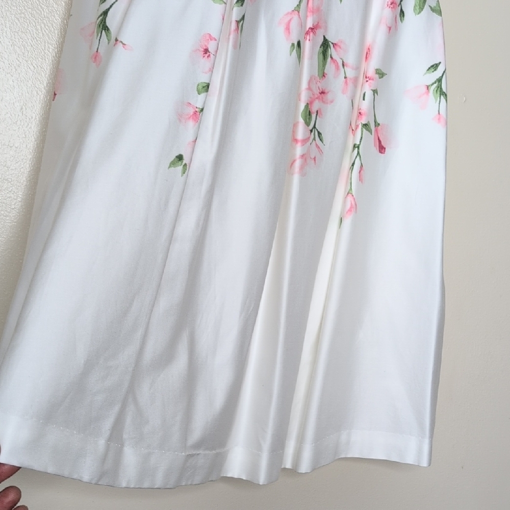 Ralph Lauren Sleeveless Floral Pink/White A-Line Dress, Size 8 - Picture 4 of 8